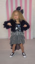 Girls Black Grey Layered Ruffle Hi-Low Jardin Chloe Dress, Sizes 12M-14